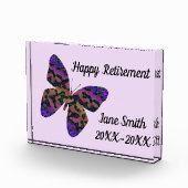 Happy Retirement Moderner Schmetterling Mitarbeite Fotoblock (Rechts)