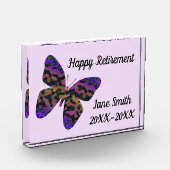 Happy Retirement Moderner Schmetterling Mitarbeite Fotoblock (Links)