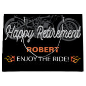 Happy Retirement Motorrad-Image für Biker Große Geschenktüte (Vorderseite)