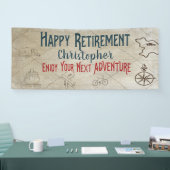 Happy Retirement New Adventure Map Mit Monogramm Banner (Messe)