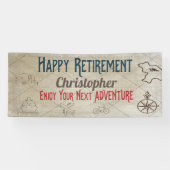 Happy Retirement New Adventure Mit Monogramm Banne Banner (Horizontal)
