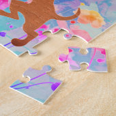 Happy Retirement Niedlich Dancing Dog Jumping mit Puzzle (Seite)