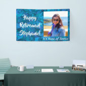 Happy Retirement Ocean Blue Foto Retirement Party Banner (Messeveranstaltung)
