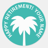 Happy Retirement Palm Aufkleber | Personalisieren (Vorderseite)