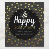 Happy Retirement Party Confetti Weinetikett (Einzelnes Label)