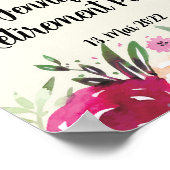 Happy Retirement Party Floral Begrüßungszeichen Poster (Ecke)