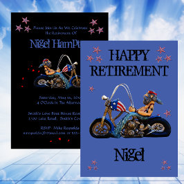 Happy Retirement Party Funny Biker Einladung