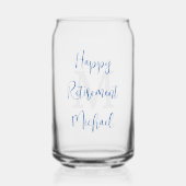 Happy Retirement Party Gray Monogram Blue Name Dosenglas (Vorderseite)