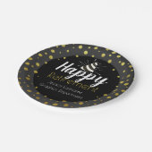 Happy Retirement Party Personalisiert Gold Confett Pappteller (Schrägansicht)