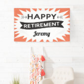 Happy Retirement Party Retro typografisch Banner (Insitu)