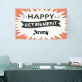 Happy Retirement Party Retro typografisch Banner (Messeveranstaltung)