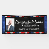 Happy Retirement Party rot-weiß-blau Banner (Horizontal)