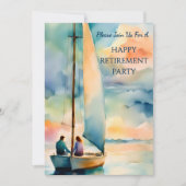 Happy Retirement Party Sailing Theme Einladung (Vorderseite)