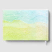 Happy Retirement Pastel Green Watercolor Custom Gästebuch (Rückseite)