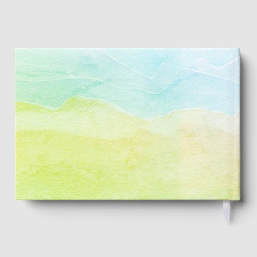Happy Retirement Pastel Green Watercolor Custom Gästebuch (Rückseite)