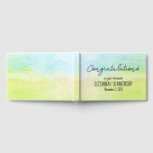 Happy Retirement Pastel Green Watercolor Custom Gästebuch (Voll)