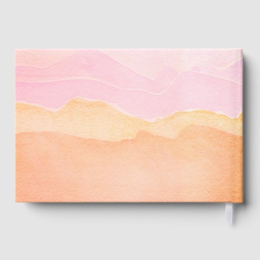 Happy Retirement Pastel Orange Wasserfarbe Custom Gästebuch (Rückseite)