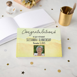 Happy Retirement Pastel Watercolor Custom Gästebuch