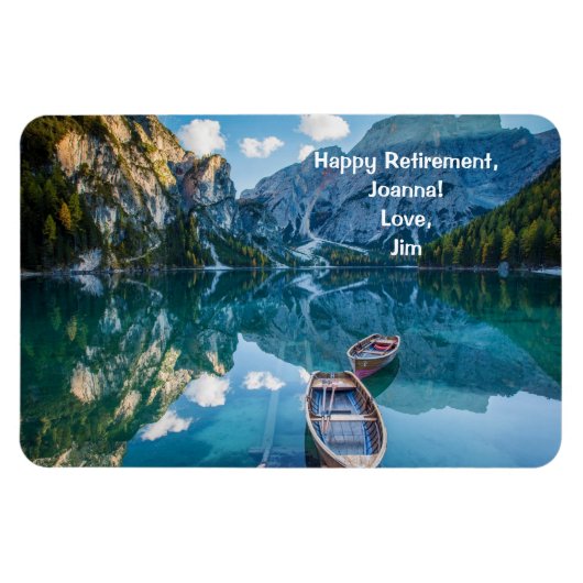 Happy Retirement Personalisiert Mountains Lake Magnet (Horizontal)