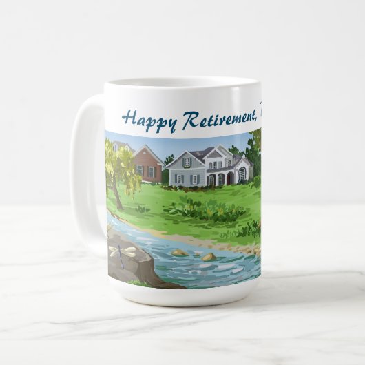 Happy Retirement Personalisiert Name Lady in Hammo Kaffeetasse (Vorderseite Links)