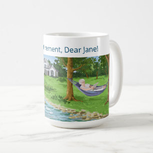 Happy Retirement Personalisiert Name Lady in Hammo Kaffeetasse