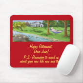 Happy Retirement Personalize (Lady in Hammock) Mousepad (Mit Mouse)