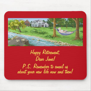 Happy Retirement Personalize (Lady in Hammock) Mousepad