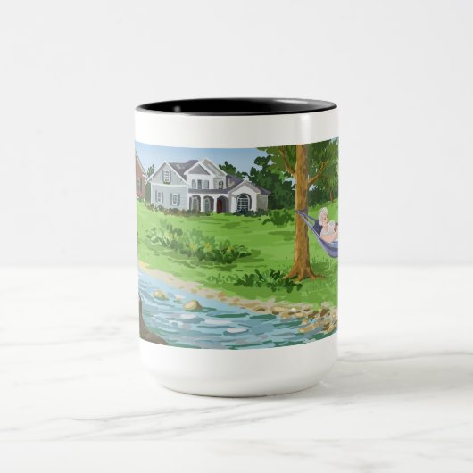 Happy Retirement Personalize (Lady in Hammock) Tasse (Zentrum)