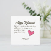 Happy Retirement Personalized Name Gift Feiertagskarte (Stehend Vorderseite)
