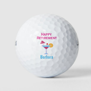 Happy Retirement Pink Martini Individuelle Name Golfball