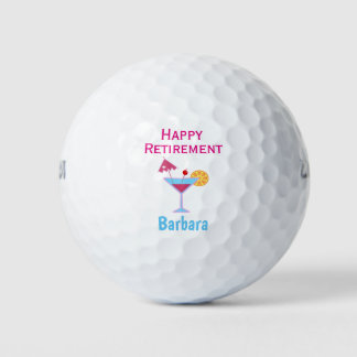 Happy Retirement Pink Martini Individuelle Name Golfball