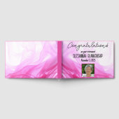 Happy Retirement Pink Watercolor Custom Foto Gästebuch (Voll)