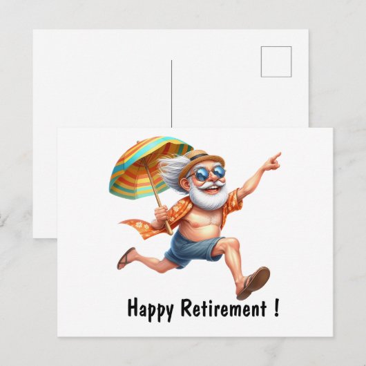 Happy Retirement Postkarte (Vorne/Hinten)