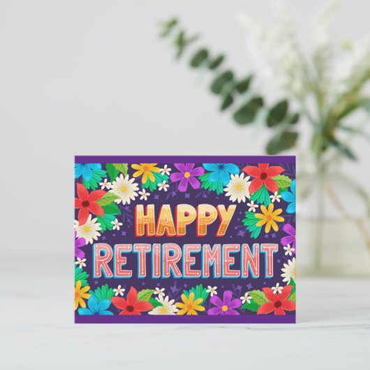 Happy Retirement Postkarte (Stehend Vorderseite)