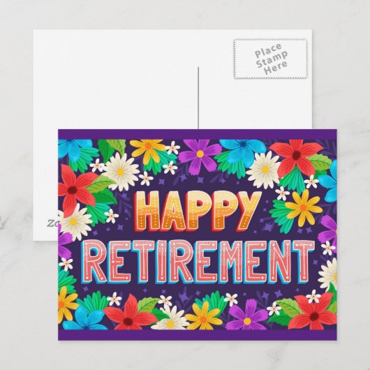 Happy Retirement Postkarte (Vorne/Hinten)