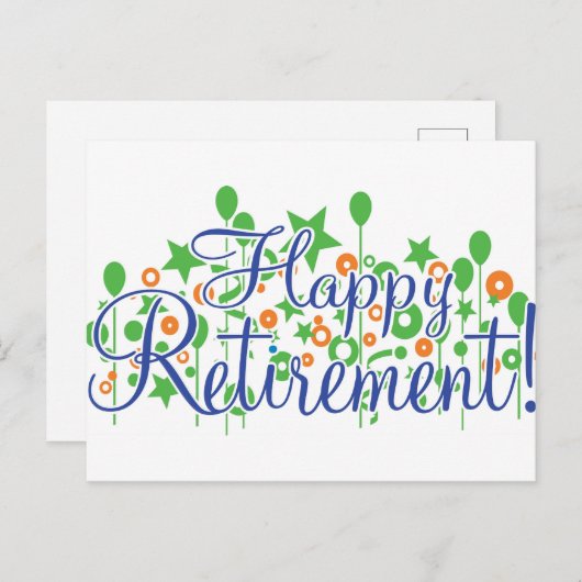 Happy Retirement Postkarte (Vorne/Hinten)