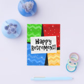 Happy Retirement, Primary Color Squares Party Flyer (Einzeln)