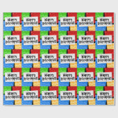 Happy Retirement, Primary Color Squares Party Geschenkpapier (Flach)