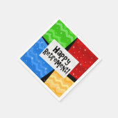Happy Retirement, Primary Color Squares Party Serviette (Ecke)