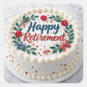 Happy  Retirement  Quadratischer Aufkleber (Vorderseite)
