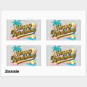 Happy Retirement Rechteckiger Aufkleber (Blatt)