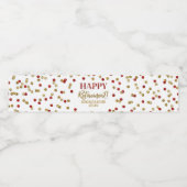 Happy Retirement Red Gold Confetti Wasserflaschenetikett (Einzelnes Label)