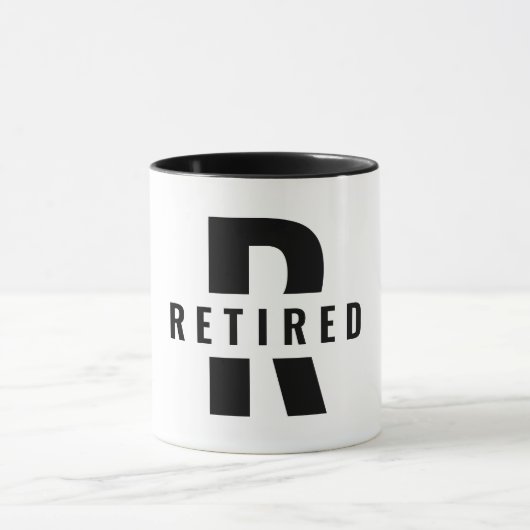 Happy Retirement Retiring Remüde Monogram Initial Tasse (Zentrum)