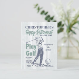 Happy Retirement Retro Golf Party Postkarte