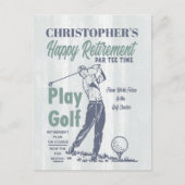 Happy Retirement Retro Golf Party Postkarte (Vorderseite)