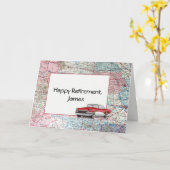 Happy Retirement Road Map USA Karte (Gelbe Blume)