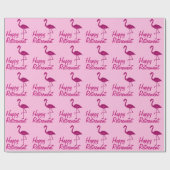 Happy Retirement rosa Flamingo Custom text Gift Geschenkpapier (Flach)