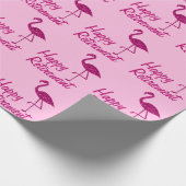 Happy Retirement rosa Flamingo Custom text Gift Geschenkpapier (Ecke)
