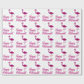 Happy Retirement rosa Flamingo Custom text Gift Geschenkpapier (Flach)
