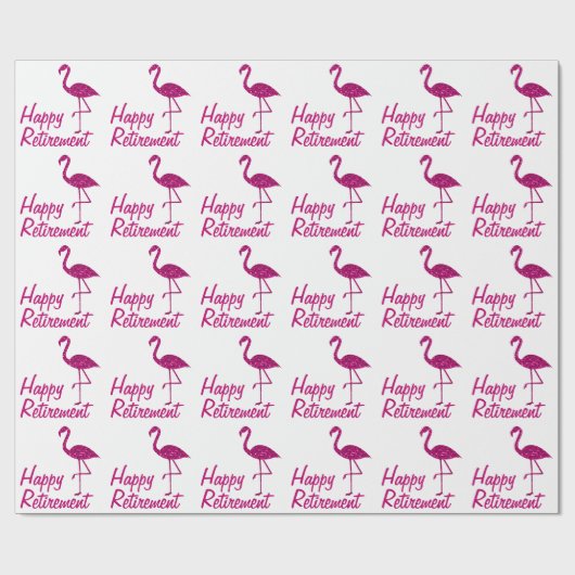 Happy Retirement rosa Flamingo Custom text Gift Geschenkpapier (Flach)